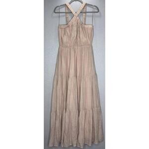 Allie Rose Pink Lined Smocked Maxi Dress Size Large New